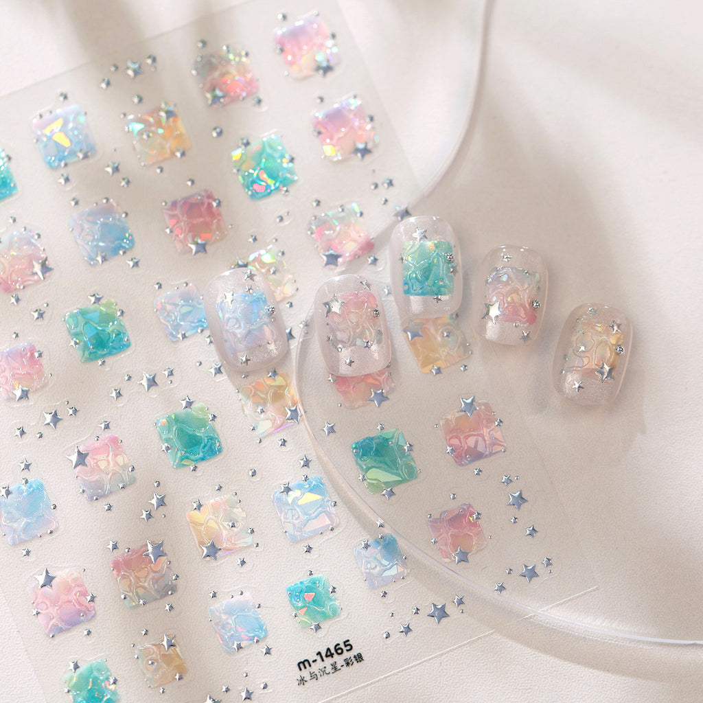 3D Kawaii Ice Cube & Fruit Jelly Nail Stickers 1465