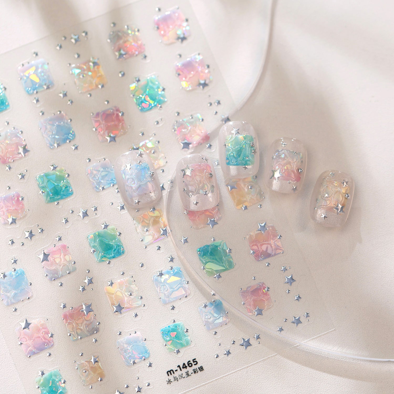 3D Kawaii Ice Cube & Fruit Jelly Nail Stickers 1465