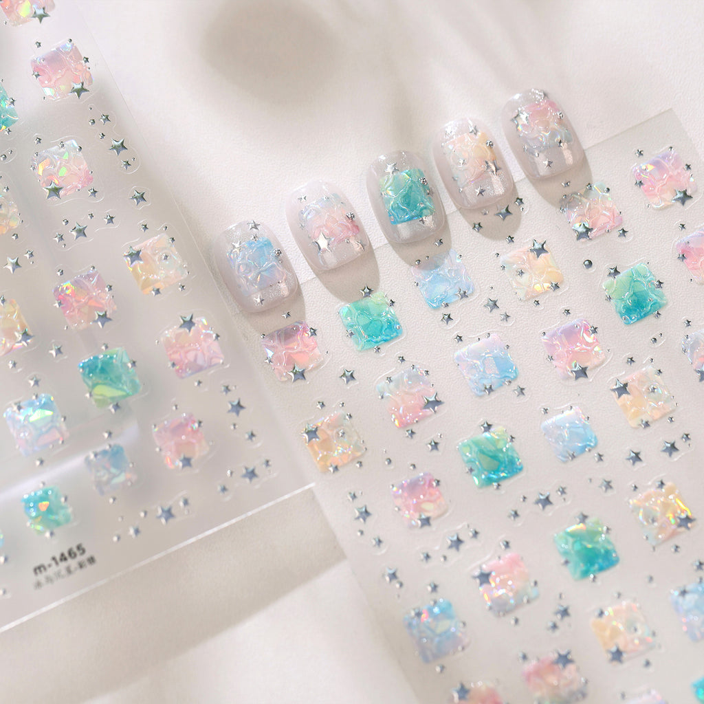 3D Kawaii Ice Cube & Fruit Jelly Nail Stickers 1465