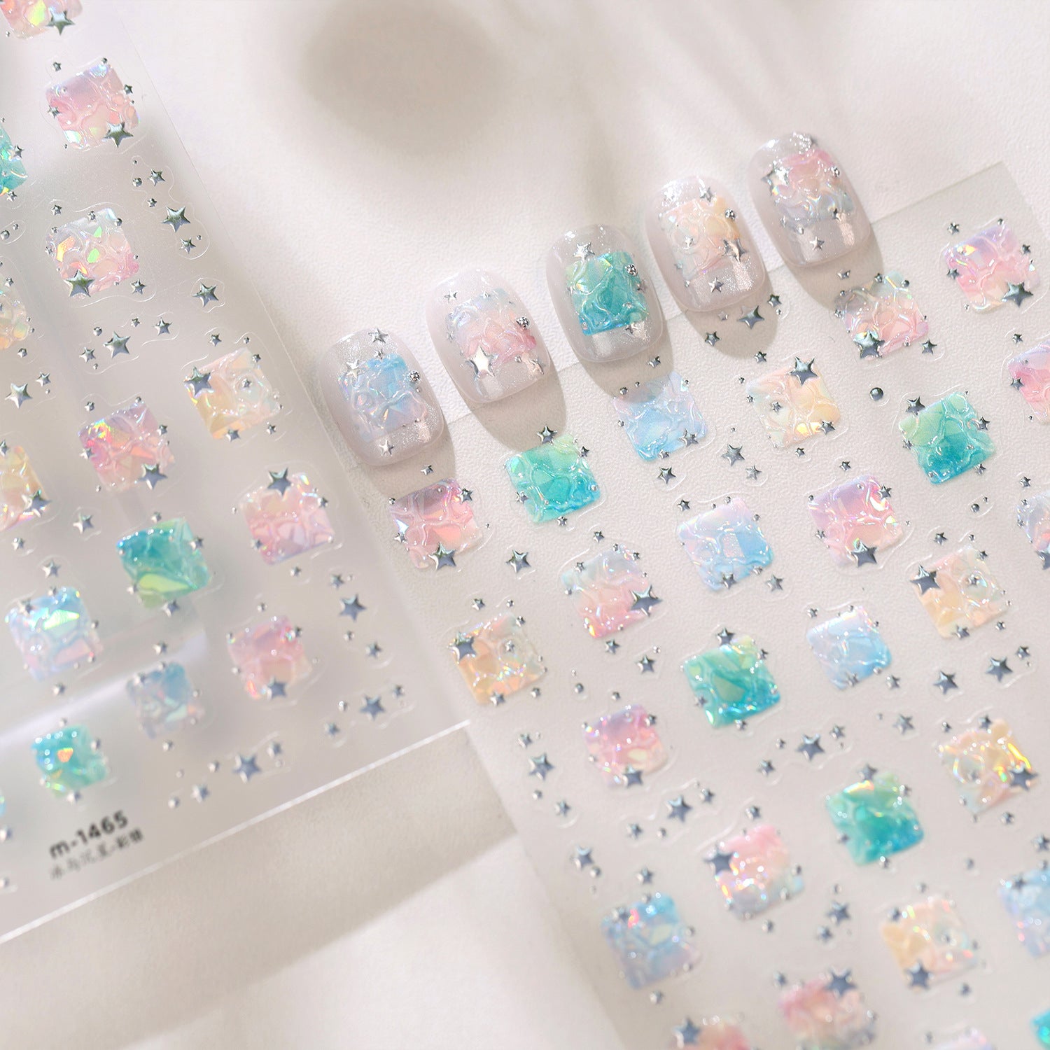 3D Kawaii Ice Cube & Fruit Jelly Nail Stickers 1465