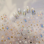 3D Mermaid Ocean Nail Stickers - Shell, Starfish & Beach Summer Decals