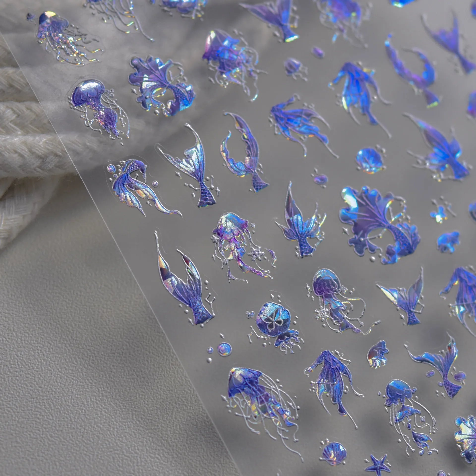 3D Mermaid Tail Nail Stickers – UltraThin Ocean Vives Nail Art Decals 