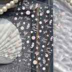 3D Mermaidcore Ocean Nail Stickers - Seashell & Starfish Decals