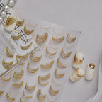 3D Metallic Gold Ribbon French Tip Nail Stickers
