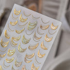 3D Metallic Gold Ribbon French Tip Nail Stickers