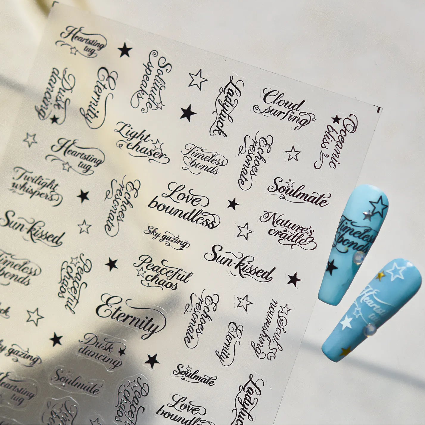 3D Metallic Lettering Nail Stickers