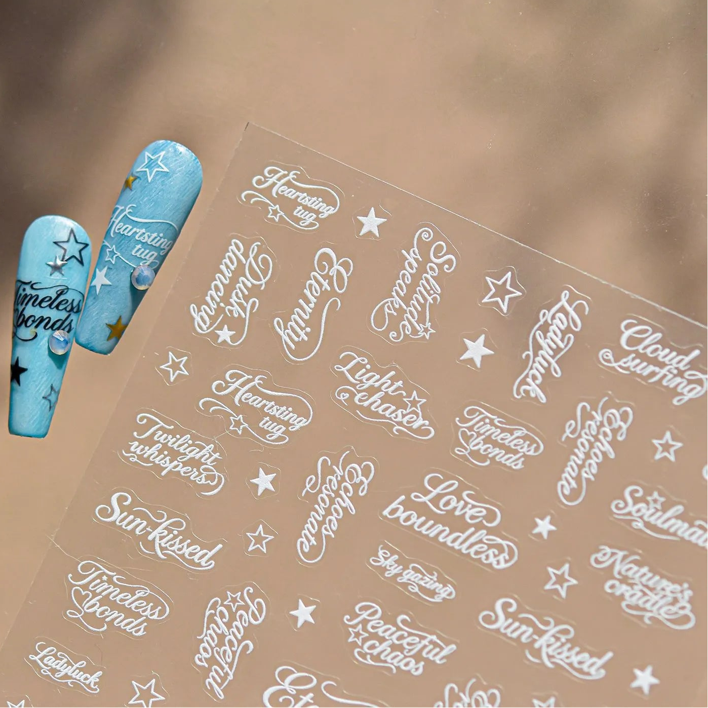 3D Metallic Lettering Nail Stickers