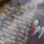 3D Metallic Lettering Nail Stickers