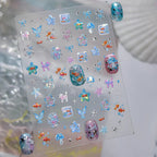 3D Ocean Nail Stickers Mermaid Sea Fish Coral Jelly Decals