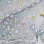 3D Ocean Nail Stickers Mermaid Sea Fish Coral Jelly Decals