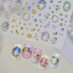 3D Ocean Seashell Starfish Nail Stickers Y2K Mermaid Core Beach Decals 5904
