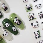 3D Panda Nail Stickers Bamboo Pandas Adhesive Sticker Nail Decals TS3116