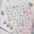 3D Pastel Star Nail Art Stickers