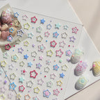 3D Pastel Star Nail Art Stickers