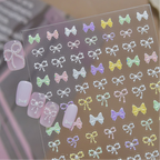 3D Pearl Ribbon Bow Nail Art Stickers 5944