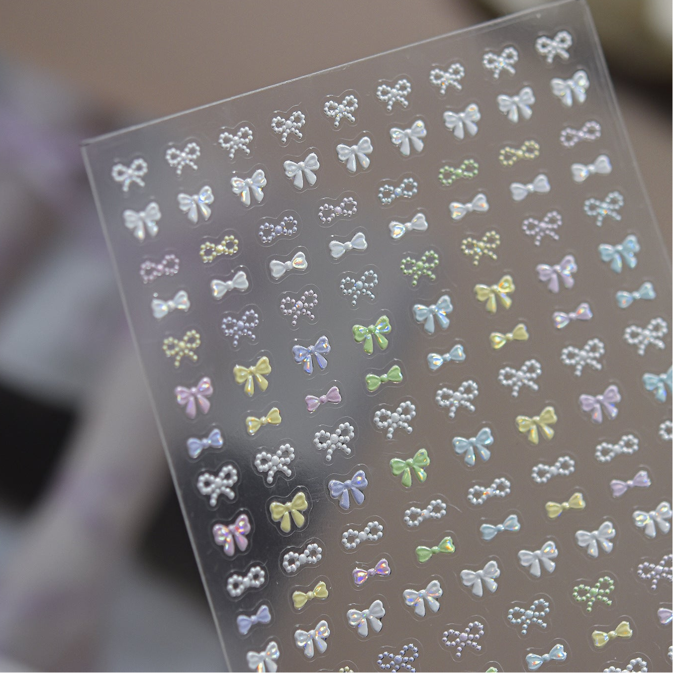 3D Pearl Ribbon Bow Nail Art Stickers 5944