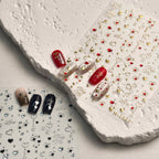 3D Silver Star Hearts Nail Art Stickers for Gradient Manicure