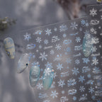 3D Snowflake Nail Art Stickers | Winter Christmas Snow Nail Decals to5273