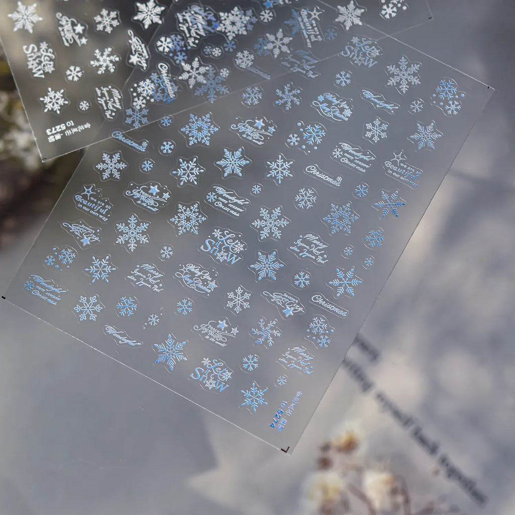 3D Snowflake Nail Art Stickers | Winter Christmas Snow Nail Decals to5273