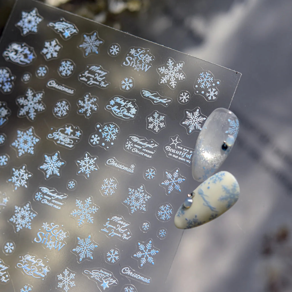 3D Snowflake Nail Art Stickers | Winter Christmas Snow Nail Decals to5273