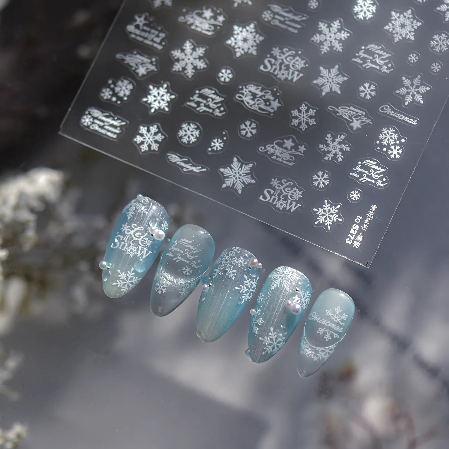 3D Snowflake Nail Art Stickers | Winter Christmas Snow Nail Decals to5273