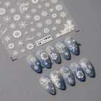 3D Snowflake Nail Stickers Winter Snow Adhesive Sticker Nail Decals TS3316