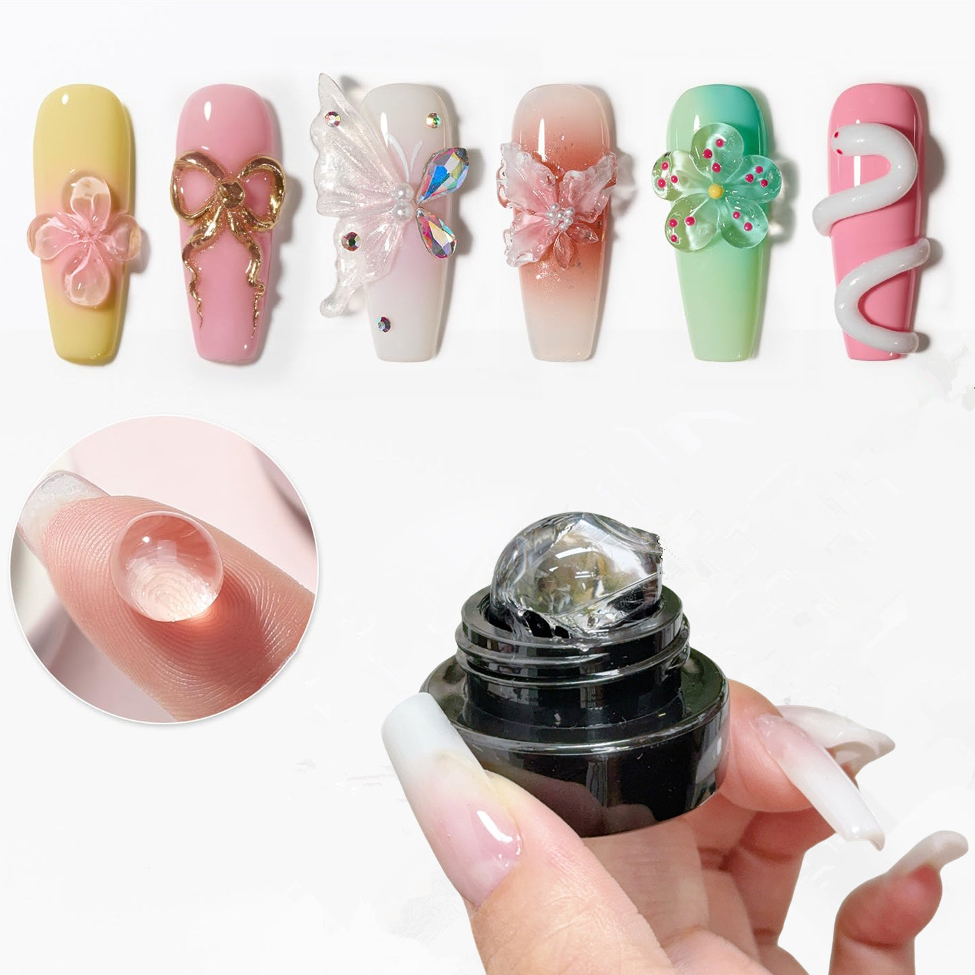 3D Solid Sculpture Gel - Clear Builder Clay Gel for Nail Art 5g