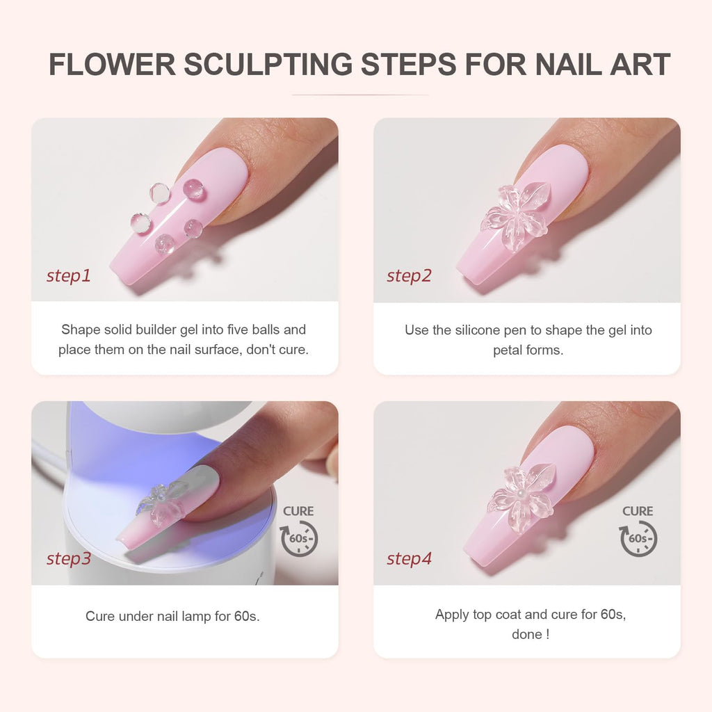 3D Solid Sculpture Gel - Clear Builder Clay Gel for Nail Art 5g
