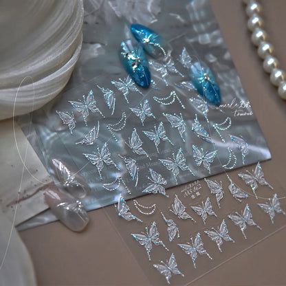 3D Sparkly Butterfly Nail Stickers - Rhinestone & Fairy Decals for Manicure MS862
