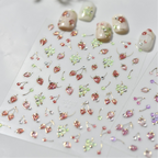 3D Strawberry Cherry Nail Stickers – Kawaii Fruit Decals 