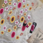 3D Tropical Flower Nail Stickers - Summer Hibiscus & Lily Decals 5958