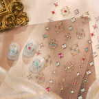 3D Vintage Cross & Gem Nail Stickers - Baroque Jewelry Decals 1462