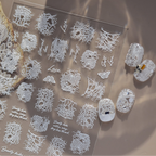 3D Vintage Lace Nail Stickers - Ethereal Netting Design Decals