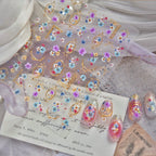 3D Vintage Pressed Floral Nail Stickers | Spring Flowers Decals MS939