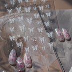 3D White Butterfly Nail Art Stickers MS871