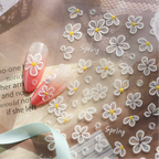 3D White Daisy Nail Stickers - Spring Flower Decals 1383