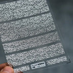 3D White Vintage Lace Nail Art Stickers Adhesive Sticker Decals TS215