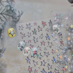 3D Y2K Star Nail Art Stickers - Silver Chrome & Colorful Kawaii Decals