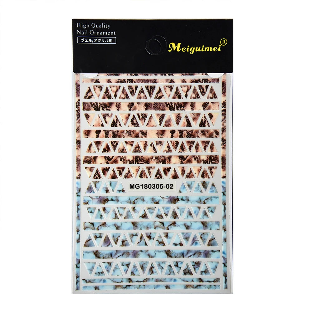 Snakeskin 3D Nail Art Stickers Marble Leopard Nail Sticker Decals