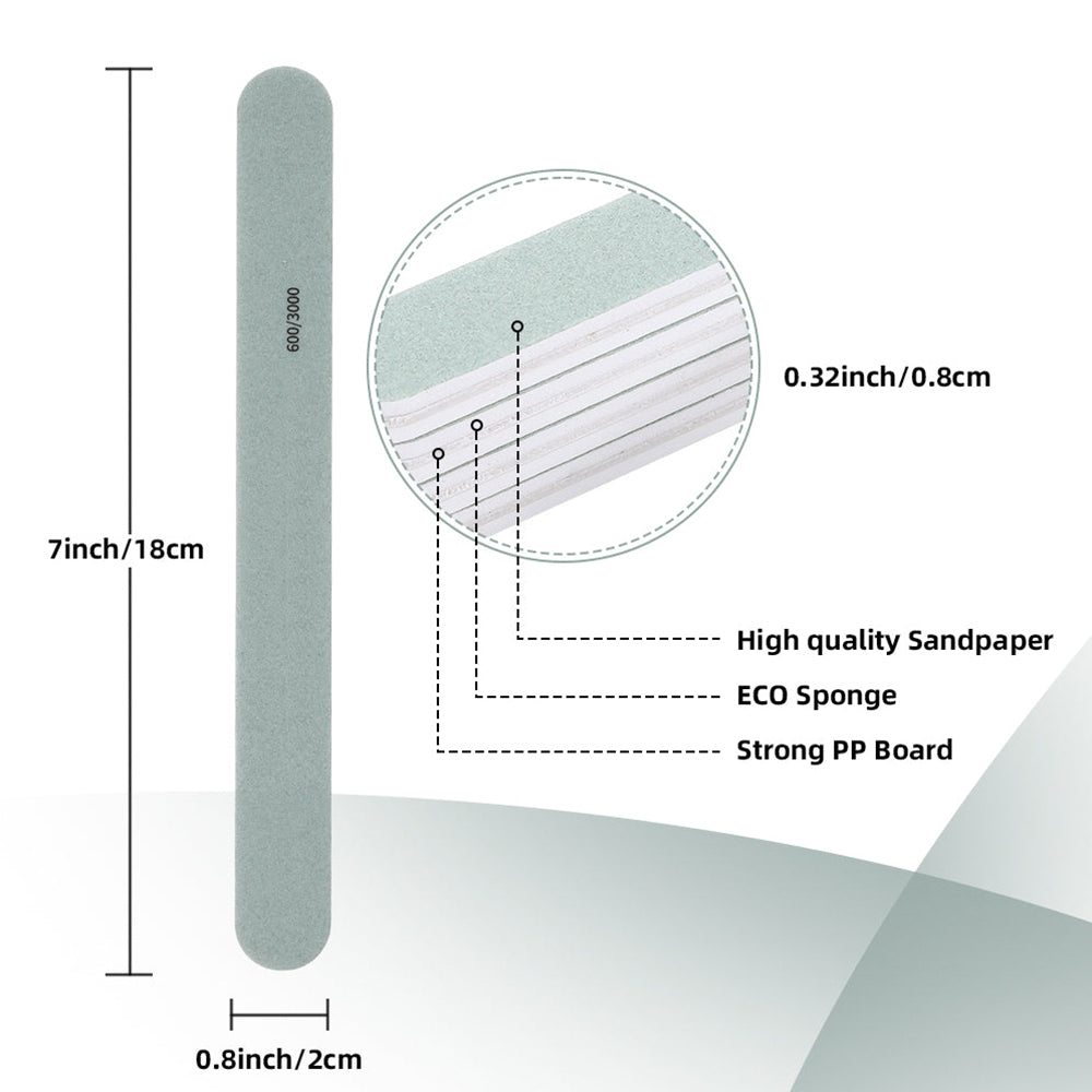 Double Sided Manicure Nail File 600/3000 Grit (4-Pack)