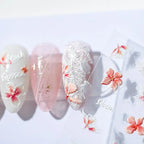 Pink Flowers Nail Art Stickers Adhesive  Peach Blossom Sticker Decals TS1207