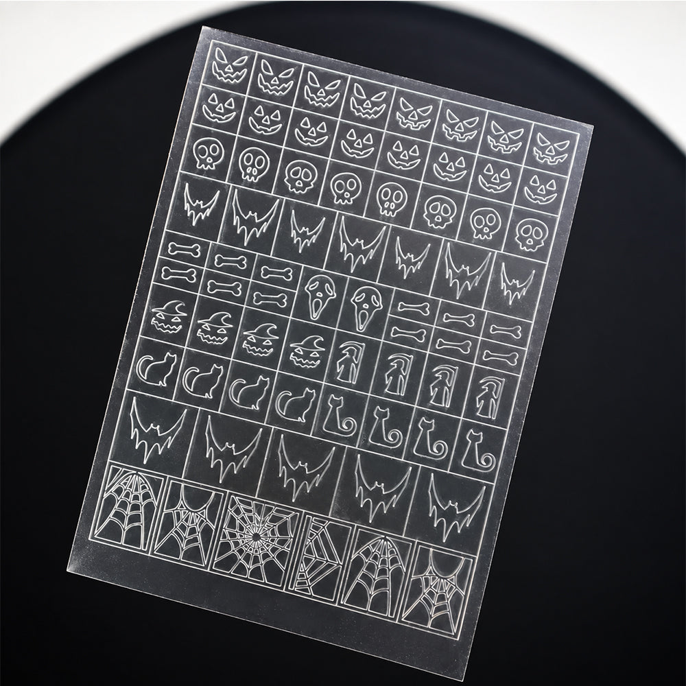 3 Sheets Halloween Nail Stencils Stickers No bleeding Nail Vinyls