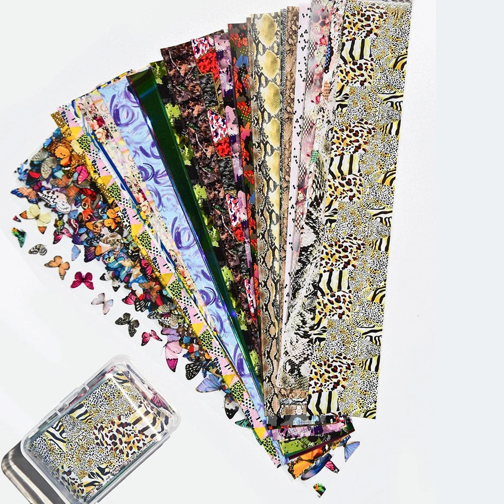 10rolls 50cm Clear Nail Art Transfer Foils Broken Glass Nail Transfer Paper