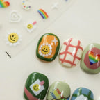Nail Art Stickers Adhesive Sliders Smile Sunflower Embossed Sticker Decals TS2987