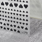 Colorful Love Heart Nail Art Stickers Valentines Black Hearts Sticker Decals to2009