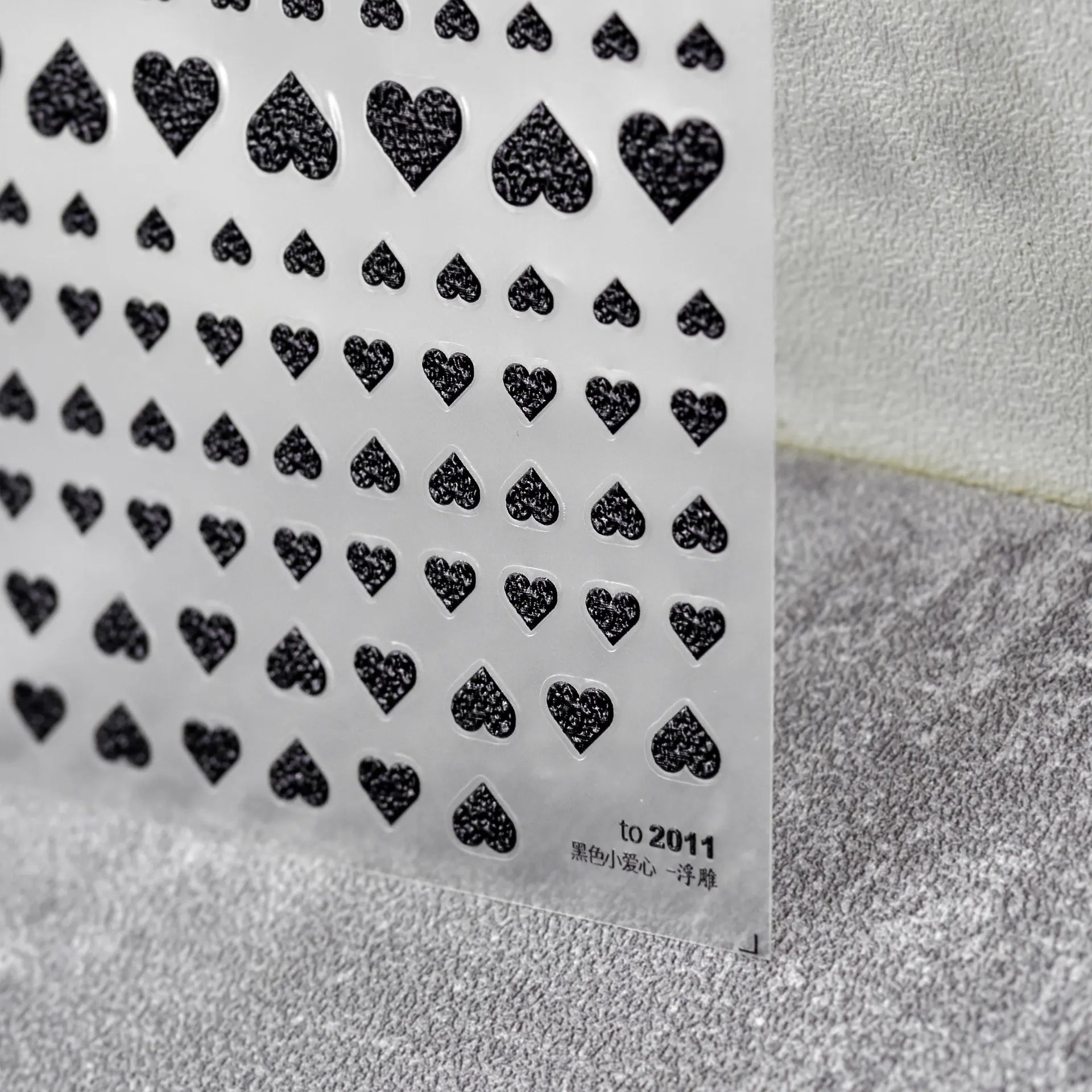 Colorful Love Heart Nail Art Stickers Valentines Black Hearts Sticker Decals to2009