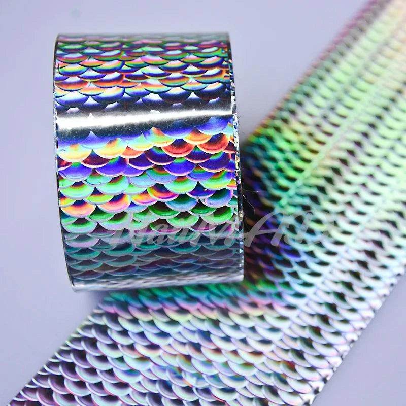 fish lure foil 1roll Fish Scale Transfer Foil Holographic Nail Art Foils Laser Silver Foil Decals Hot Stamping Foil for Fishing Lure DIY – Nail MAD