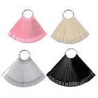 50pcs Nail Art Fan Shape Display Natural Chart Gel Polish Coloring Sample Practice Training Nails - Nail MAD