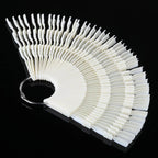 50pcs Nail Art Fan Shape Display Natural Chart Gel Polish Coloring Sample Practice Training Nails - Nail MAD
