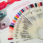 50pcs Nail Art Fan Shape Display Natural Chart Gel Polish Coloring Sample Practice Training Nails - Nail MAD